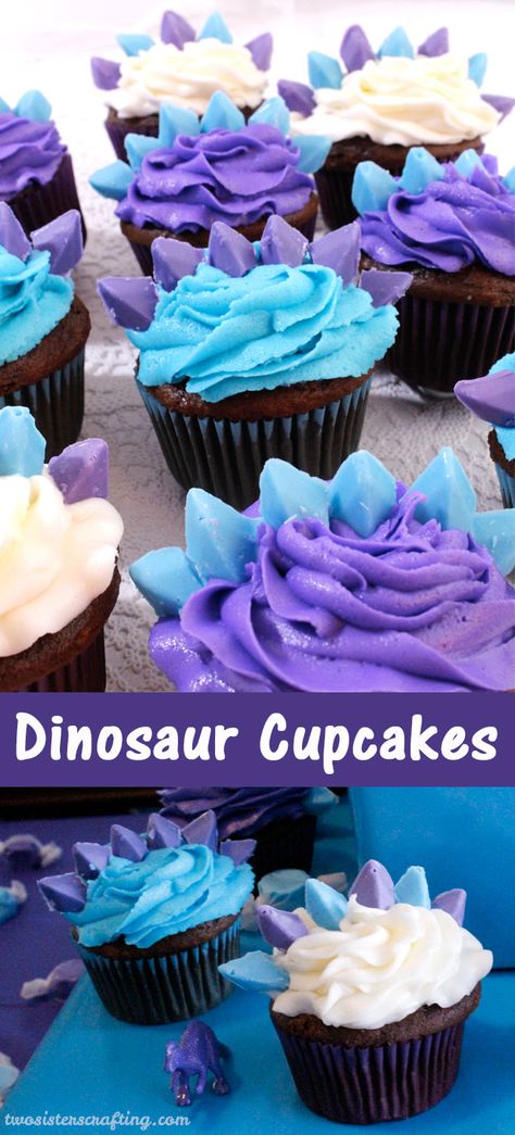 Coming up with a cupcake idea for a Dinosaur Party for Girls is a little bit tricky but we love how these Dinosaur Cupcakes turned out!  Inspired by a Stegasaurus (from a very colorful Land Before Time!) these fun and easy cupcakes were a hit at our Dinosaur Party. Follow us for more fun Dinosaur Party Ideas! Adorable Cupcakes, Birthday Cupcakes Boy, Ideas Cupcakes, Dinosaur Cupcakes, Park Party, Yummy Deserts, Cupcakes Ideas, Dinosaur Themed Birthday Party, Cupcake Decoration