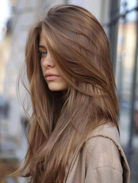 Best Light Brown Hair Color Ideas for Every Style Light Brown Hair Updo, Level 7 Hair Color Brown, Light Creamy Brown Hair, Solid Golden Brown Hair, Best Light Brown Hair Color, Solid Brown Hair Color Light, Muted Auburn Hair, Cool Light Brown Hair Color, Fall Hair Colors Light Brown