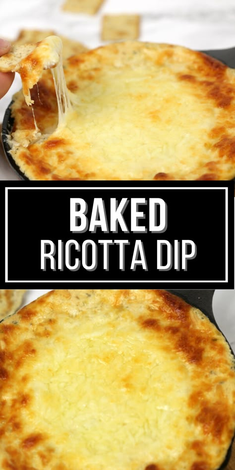 Baked Ricotta Dip, Ricotta Dip Recipes, Dip For Parties, Ricotta Dip, Baked Dips, Ricotta Cheese Recipes, Dip Recipes Appetizers, Baked Ricotta, Savory Dips