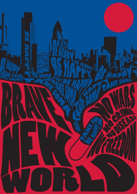 Brave New World Poster, Brave New World Aesthetic, Brave New World Art, Brave New World Book, Literature Jokes, Dark Literature, Design Fundamentals, Best Book Covers, Graphic Work