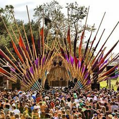 Sitemap Design, Festival Architecture, Music Festival Stage, Music Festival Camping, Festival Stage, Design Stage, Outdoor Stage, Lightning In A Bottle, Festival Art