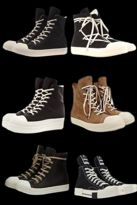 Shoes inspos  Rick owens  Goes with everything? yah or aah? Oc Outfits Ideas, Rick Owens Shoes Outfit, Rick Owens Shoes, Oc Outfits, Shoes Outfit, Rick Owens, Stuff I Want, Outfits Ideas, Aura