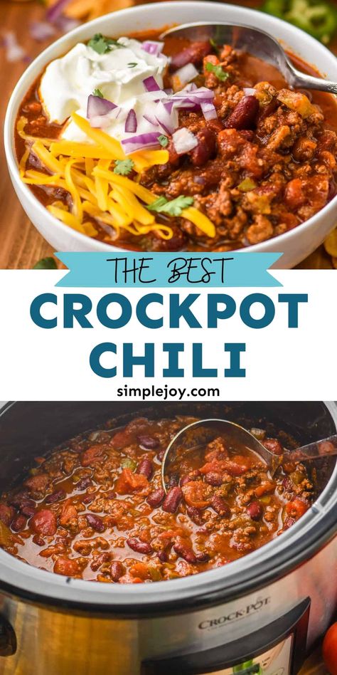 Fall And Winter Crockpot Meals, Must Try Recipes Dinner, Easy Chili Recipe Crockpot 5 Ingredient, Chilli Crockpot Recipes, Crock Pot Chilli Recipes, Easy Chilli Recipe Crockpot, Best Chili Recipe Award Winning Crockpot, Crock Pot Chili Easy, Chili Recipe Crockpot Easy