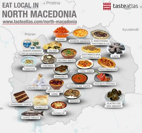 Macedonia Map, Missions Conference, Swiss Fondue, Foods Around The World, Macedonian Food, Food Map, Recipe Icon, North Macedonia, Traditional Dishes