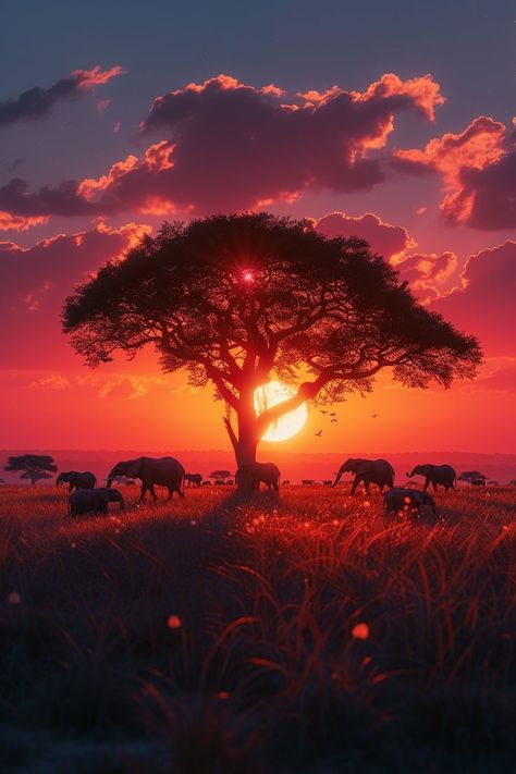 Safari Sunset Splendor_ Elephants in the Glow|The Animal Safari Safari Adventures Wildlife Wonders|The Animal Safari Safari Trails Animal Encounters|The Animal Safari Wild Safari Journeys Nature's Safari|The Animal Safari Africa Silhouette Art, Safari Background, South African Sunset, Arab Desert, African Rainforest, South African Safari, African Wildlife Photography, Africa Sunset, Safari Sunset