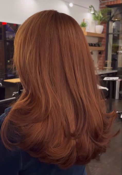 Ginger Cooper Hair, Copper Cinnamon Hair, Cinnamon Colored Hair, Cinnamon Auburn Hair Color, Dark Blonde Red Hair, Chestnut Cinnamon Hair, Cinnamon Copper Hair Color, Copper Hair With Fringe, Brownish Copper Hair