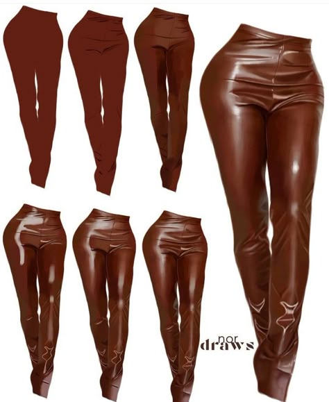 Shading Leather Digital, Leather Pants Drawing Reference, Leather Shading Tutorial, Digital Art Tutorial Clothes, Drawing Leather Texture, Leather Rendering Tutorial, Leather Pants Reference, Leather Digital Art Tutorial, How To Paint Leather Digital