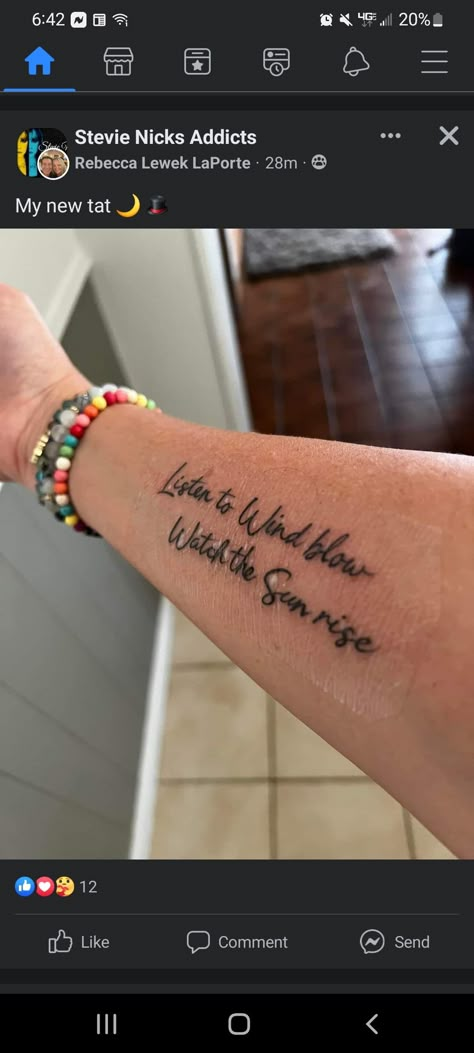 Fleet Wood Mac Tattoo, Stevie Nicks Song Lyrics, Stevie Nicks Lyrics Tattoo, Landslide Tattoo Fleetwood Mac, Fleetwood Mac Tattoo Lyrics, Papa Tattoo Ideas, Teeny Tattoos, Stevie Nicks Tattoo, Fleetwood Mac Tattoo