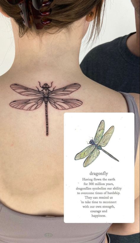 tattoo: dragonfly, wings, flying, nostaligic, meaningful, simple, line drawing Dragonfly Back Tattoo Women Spine, Illustrative Dragonfly Tattoo, Dragonfly Tattoo Thick Lines, Dragonfly Elbow Tattoo, Linework Dragonfly Tattoo, Line Art Dragonfly Tattoo, Dragon Fly Line Tattoo, Dragonfly Calf Tattoo, Dragon Fly Embroider