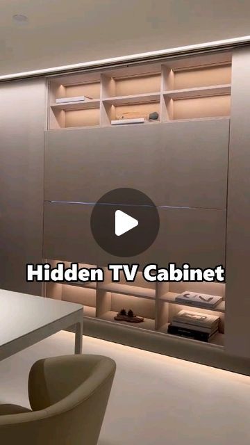 Alead Home Kitchen Cabinets & Closets on Instagram: "Do you like this hideen TV cabinet? #cabinet#cabinets#customkitchencabinets#livingroom #cabinetdesign#interiordesign#furnituredesign #furniture#furnituremaker#diy#art#love#aleadhome #highendcustom #highendprojects" Hidden Tv Doors, Hidden Tv Cabinet Bedroom, Tv Hidden Cabinet, Tv Cabinet With Wardrobe, Hidden Tv Living Room, Tv Joinery, Hidden Tv Ideas, Hidden Tv Cabinet, Hidden Closet