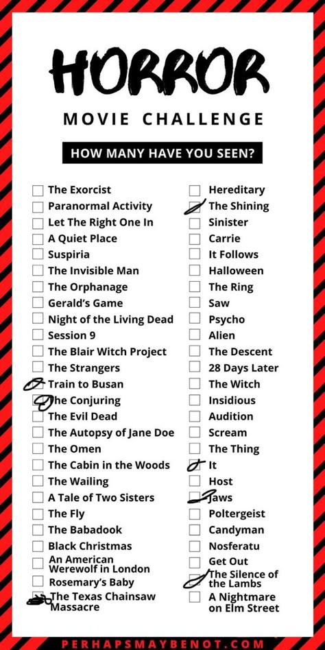 Classic Slasher Movies List, Movies To Watch With Friends Funny, October Horror Movie Challenge, October Horror Movie List, Classic Horror Movies List, Top 10 Horror Movies List, Horror Movie Bucket List, Slasher Movies List, Horor Filmovi