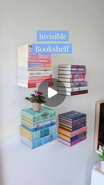 Hidden Book Shelf, Invisible Bookshelves, Books Organizer, Invisible Bookshelf, Amazon Organization, Organization Crafts, Hidden Book, Hidden Messages, Storage Hacks