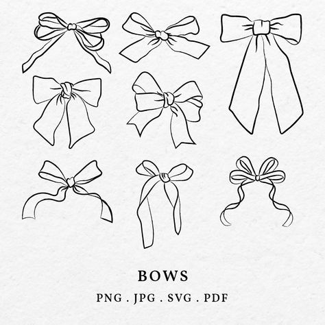 Dainty Bow Drawing, Vintage Bow Drawing, Buddy The Elf Drawing, Whimsical Line Art, Bow Drawing Easy, How To Draw Bows, Hand Drawn Invitations, Cute Bow Drawing, How To Draw A Bow