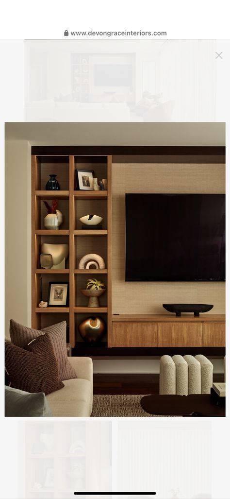 Built In Storage Living Room, Media Center Ideas Living Rooms, Modern Built Ins, Tv Wall Shelving, Sala Exterior, Edinburgh House, Built In Tv Unit, Built In Tv Wall Unit, Tv Den