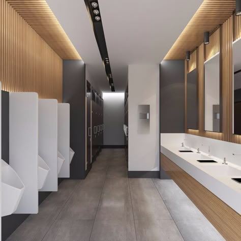 Luxury Public Restroom Design, Modern Commercial Bathroom Design, Office Toilet Design Modern, Modern Public Bathroom, Public Wc Design, Office Toilet Design, Public Toilet Interior, Public Bathroom Ideas, Modern Restroom Design