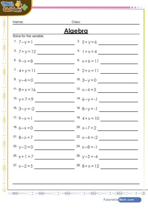 Simple Algebra Worksheets, High School Math Worksheets, Algebra Worksheets For Grade 6, High School Worksheets Free Printable, 7th Grade Math Worksheets Free Printable, Math Worksheets Highschool, 6th Grade Math Worksheets Free Printable, 7th Grade Worksheets Free Printable, Year 9 Maths Worksheets