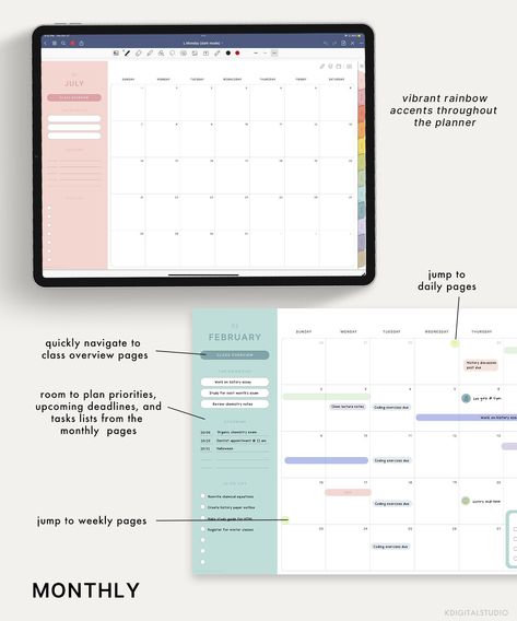 2024-25 Student Digital Planner - Undated Index Digital Planner, Ipad Organizing, Goodnotes Template Free Study, Spreadsheet Ideas, Font Presentation, Exam Planner, 2025 Planner, Free Planner Templates, Matching Stickers