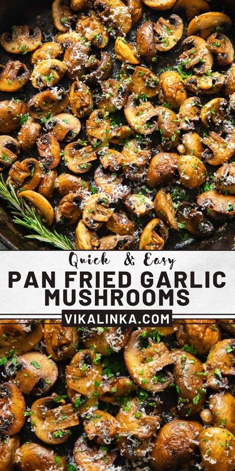 How To Fry Mushrooms, Best Fried Mushrooms Recipe, Pan Fried Mushrooms, Pan Fried Vegetables, Baby Portabella Mushroom Recipes, Frying Mushrooms, Fried Garlic Mushrooms, Dishes With Mushrooms, Mushroom Side Dish Recipes