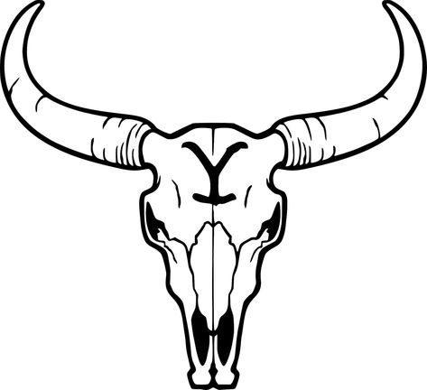 Longhorn Tattoo Stencil, Long Horn Tattoo Ideas, Long Horn Tattoo Outline, Bull Skull Outline Tattoo, Bull Skull Svg, Half Sleeve Tattoos Drawings, Cricut Svg Files Free, Ink Artwork, Half Sleeve Tattoo