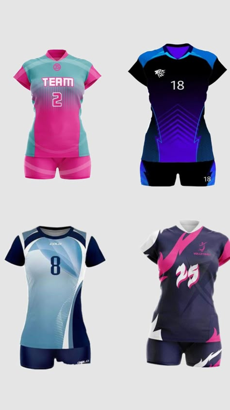 Volleyball Jersey Design Ideas Women, Best Volleyball Jersey Design, Volleyball Uniforms Design Women, Blue Jersey Design Volleyball, Design Baju Futsal, Volleyball Uniforms Design, Sporty Girl Aesthetic, Volleyball Jersey, Volleyball Uniforms