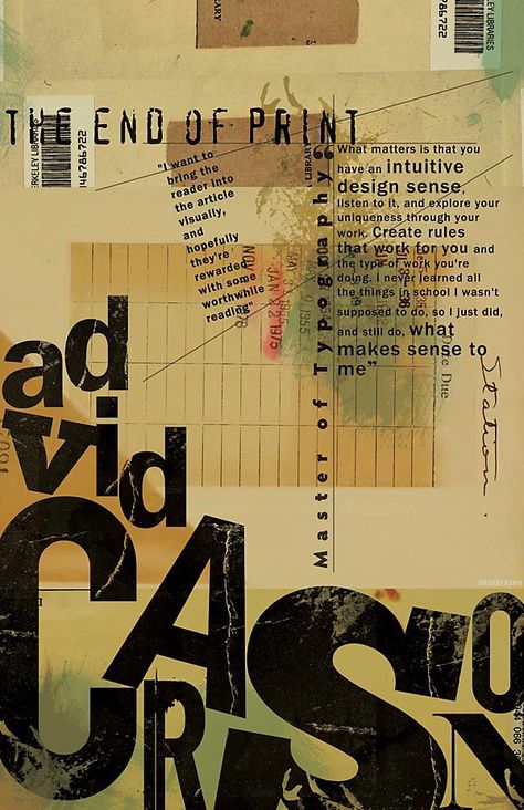 Dadaism Poster Graphic Design, David Carson Collage, Collage Typography Poster, David Carson Typography, David Carson Design, Good Typography, Experimental Type, David Carson, Typo Poster