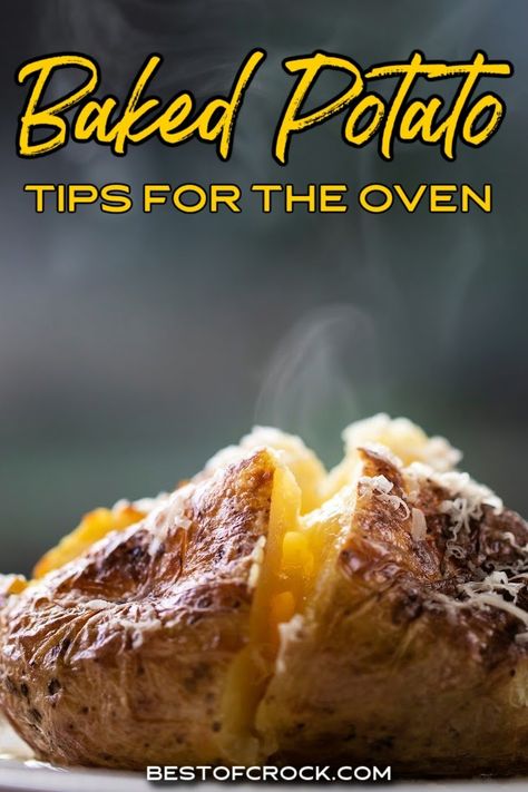 Making baked potatoes in the oven may seem simple, but with a few tips and tricks, you can elevate the texture and flavor. Tips for Making Baked Potatoes | How to Cook Baked Potatoes | Best Baked Potatoes in the Oven | Easy Side Dish Recipes | How to Bake Potatoes | Baked Potatoes in Oven with Foil | Tips for Loaded Baked Potatoes | Side Dish Recipes via @bestofcrock Convection Baked Potato, Slow Baked Potatoes In The Oven, Oven Baked Russet Potatoes, Fastest Way To Cook Baked Potatoes, Oven Baked Potato In Foil, How Long To Bake Potatoes In Oven At 400, Baking Small Potatoes In Oven, Baked Potatoes In Convection Oven, Large Baked Potatoes In The Oven