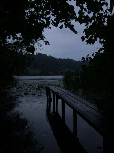 Lake Night, Dark Lake, Dark Naturalism, Dark Forest Aesthetic, Dark Summer, Rainy Day Aesthetic, Dark Nature Aesthetic, Pretty Landscapes, Dark Places