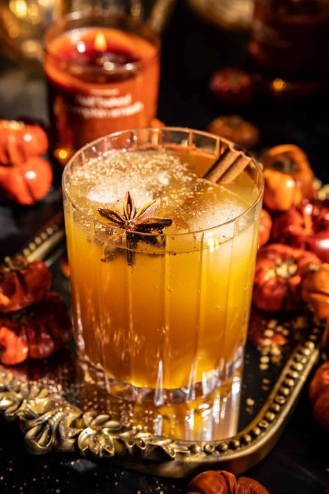 Spicy Bourbon Pumpkin Smash | halfbakedharvest.com Maple Whiskey, Harvest Dinner, Pumpkin Smash, Half Baked Harvest Recipes, Bourbon Smash, Pumpkin Syrup, Maple Pumpkin, Thanksgiving Drinks, Pumpkin Spice Syrup