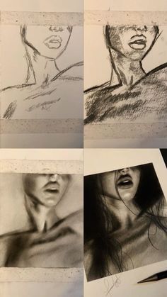 Portrait Sketches Aesthetic, Drawing In Charcoal, How To Sketch Realistic, Easy Charcoal Pencil Drawings, Charcoal Drawing Realistic, Charcoal Art Portrait Faces, Face Drawing Charcoal, Things To Draw With Charcoal Pencils, Pencil Realistic Sketch