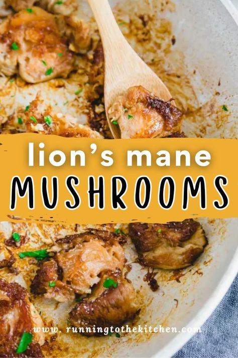 Want to whip up an umami-rich dish with simple ingredients? Check out this easy method of sautéing Lion's Mane Mushrooms! Just toss them in a hot pan with melted butter, minced garlic, and a splash of tamari for a mouthwatering, easy sauté that bursts with flavor. Cooking Lion's Mane Mushrooms has never been this fun and straightforward! How To Prepare Lions Mane Mushrooms, Lions Mane Mushroom Soup, Lion Main Mushrooms Recipe, Lions Main Mushroom Recipes, Chicken Alfreado, Lions Mane Mushroom Recipe, Venison Stroganoff, Good Dinner Recipes, Mushroom Farming