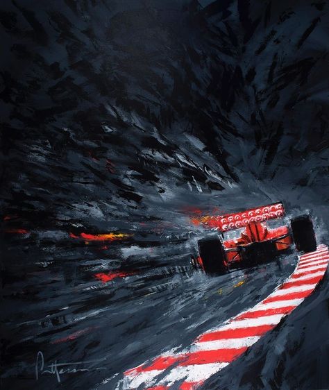 F1 Car Painting, Supercar Collection, F1 Artwork, Cars Painting, Motorsport Art, F1 Art, Cool Car Drawings, Vintage Inspired Art, Racing Art