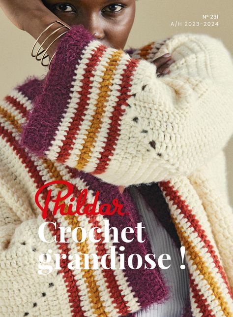 Catalogue N°231 : CROCHET HIVER - Crochet grandiose ! Gilet Kimono, Gilet Crochet, Mode Crochet, Le Crochet, Wool Yarn, Textiles, Yarn, Wool, Knitting