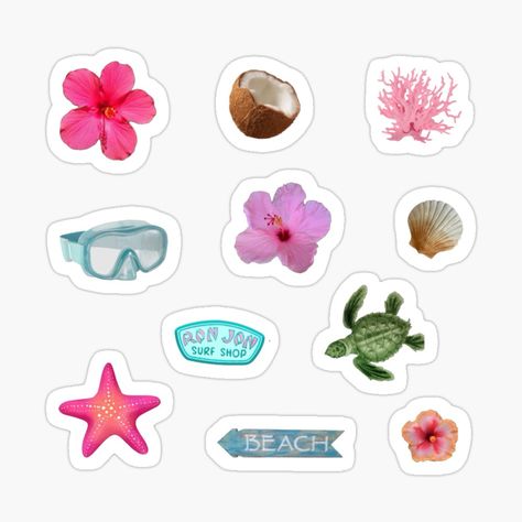 Get my art printed on awesome products. Support me at Redbubble #RBandME: https://www.redbubble.com/i/sticker/Beach-summer-coconut-girl-sticker-pack-set-by-ElixerStudios/160587832.EJUG5?asc=u Preppy Summer Stickers, Cute Beach Stickers, Beach Aesthetic Stickers, Cute Stickers Pack, Summer Sticker Ideas, Summer Scrapbook Stickers, Beach Stickers Aesthetic, Summer Stickers Aesthetic, Summer Stickers Printable