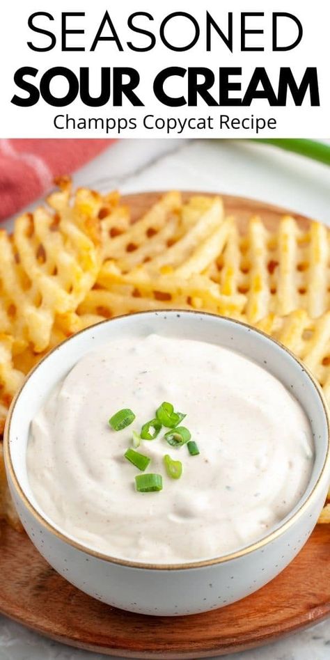 Season Sour Cream, Seasoned Sour Cream For Waffle Fries, Seasoned Sour Cream Recipe, Sour Cream Dip Recipes, Sour Cream Dipping Sauce, Boom Sauce, Mix Vegetable Recipe, Sour Cream Recipe, Seasoned Sour Cream