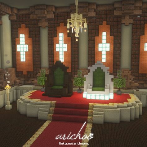 Minecraft Throne Room, Minecraft Throne, Minecraft Castle Blueprints, Minecraft Castle Designs, Cottagecore Minecraft, Minecraft Interior, Picture Love, Bangunan Minecraft, Minecraft Farm