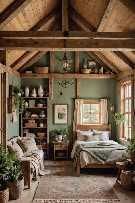 Log Cabin Houses Country Living, Small Rustic House Interior, Tiny House Rustic Interior, Tiny Cabin Interiors Small Cottages, Barndominium Living Room Ideas, Barndominium Decorating Ideas, Cottage House Bedroom, Small Cottage Interiors Living Room, Small House Aesthetic