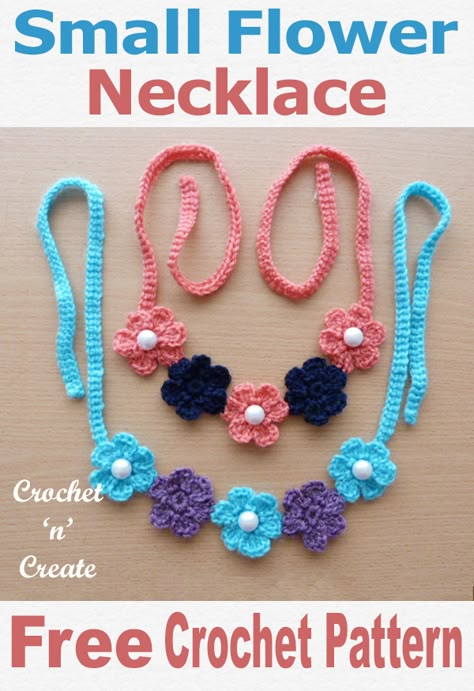 Crochet Small Flower, Necklace Magic, Beau Crochet, Crochet Choker, Crochet Necklace Pattern, Bracelet Crochet, Crocheted Jewelry, Crochet Jewelry Patterns, Crochet Earrings Pattern