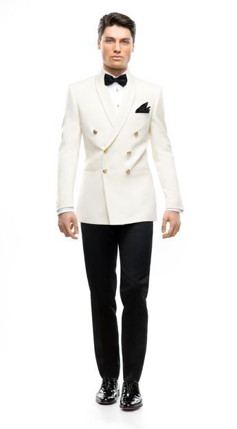 White Suit Black Pants Men, White Suit Jacket Black Pants Men, Cream Tuxedo Wedding, White Tuxedo For Men Wedding, Black Wedding Dress Wedding, White Tie Tuxedo, White Tuxedo Men, White Tuxedo Wedding, Fashion For Men Over 40