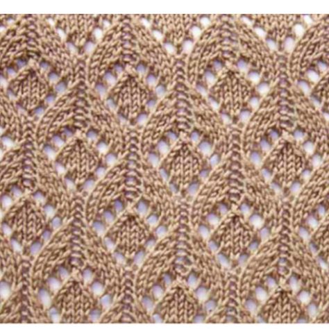 Free Knitting Stitch in lace with arches and diamonds. More Patterns Like This! Lace Knitting Stitches, Knitting Stitches Tutorial, Knitting Patterns Free Scarf, Knitted Lace, Lace Knitting Patterns, Knit Stitches, Scarf Knitting Patterns, Easy Knitting Patterns, Knit Stitch Patterns