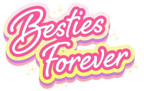 Best Friend Logo Design, Titles For Friends, Bestie Logo, Friends Forever Logo, Best Friend Logo, Pink Besties, Group Dp, Emma Core, Bestie Forever