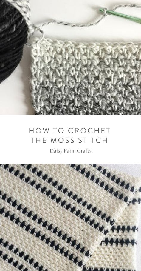 Moss Crochet Stitch, Crochet Smock Stitch, Crochet Moss Stitch, Crochet Moss, Daisy Farm Crafts, Daisy Farm, Crochet Hood, Tunisian Crochet Stitches, Farm Crafts