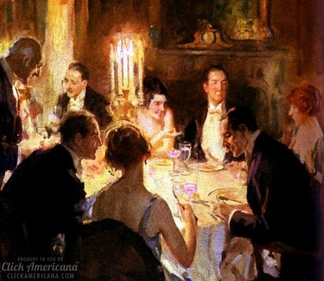 How to throw a formal dinner party, Edwardian-style (1905) - #vintage #edwardian #formaldinner #dinnerparty #1905 Victorian Party, Crepe Cake Recipe, Formal Dinner Party, Fancy Dinner Party, Scene Drawing, Crepe Cake, Party Aesthetic, Family Painting, Halloween Dinner