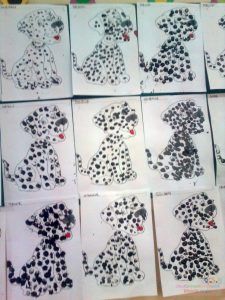 fingerprint dalmatian dog craft Dalmatian Craft, Dog Crafts For Kids, Pet Study, 101 Days Of School, Puppy Crafts, Dog Craft, Storytime Crafts, Pets Preschool Theme, Worksheets For Preschoolers