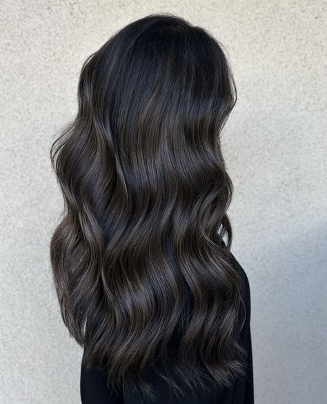 Black Hair Dyed Light Brown, Dark Cool Toned Hair, Dark Mushroom Brown Hair Color Balayage, Dark Rich Brown Hair Color, Espresso Martini Brunette Hair, Dark Brown Black Hair Color, Super Dark Brown Hair, Mushroom Brunette, Brunette Balayage Hair Dark