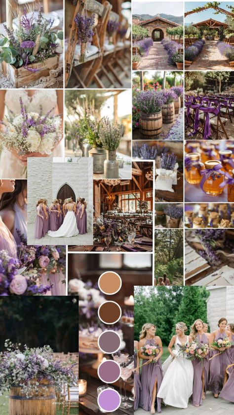 Lilac And Brown Wedding, Sage Green Purple Wedding, Purple Western Wedding, Sage Green And Lavender Wedding Theme, Sage Green And Purple Wedding, Sage And Lavender Wedding, Fall Wedding Purple, Rustic Lavender Wedding, Purple Rustic Wedding