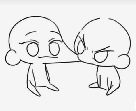 Side Kiss Reference, Couple Drawing Reference Chibi, Kiss Couple Pose Reference Drawing, Chibi Blowing Kiss, Sus Drawing Poses Couple, Kissing Hand Reference Drawing, Body Bases For Drawing, Kissing Draw Reference Funny, Cartoon Drawing Reference Poses