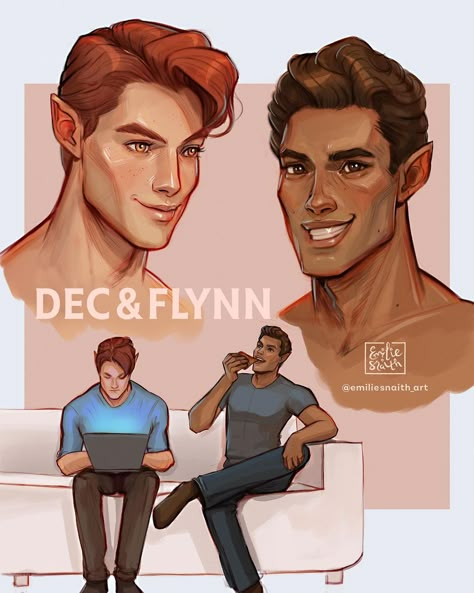 Emilie Snaith Art on Instagram: “✨Tristan Flynn & Declan Emmet✨ Here are your 2 cheeky Faes from Crescent City! 😁 Next up for ToG will be Fenrys 💜 . . . . . . . . . . . .…” Emilie Snaith Art, Crescent City Fanart Lele, Flynn And Declan Crescent City, Tristan Flynn Crescent City, Declan And Flynn Crescent City, Crescent City Tristan Flynn, Declan And Marc Crescent City, Declan Crescent City Fanart, Declan Emmet