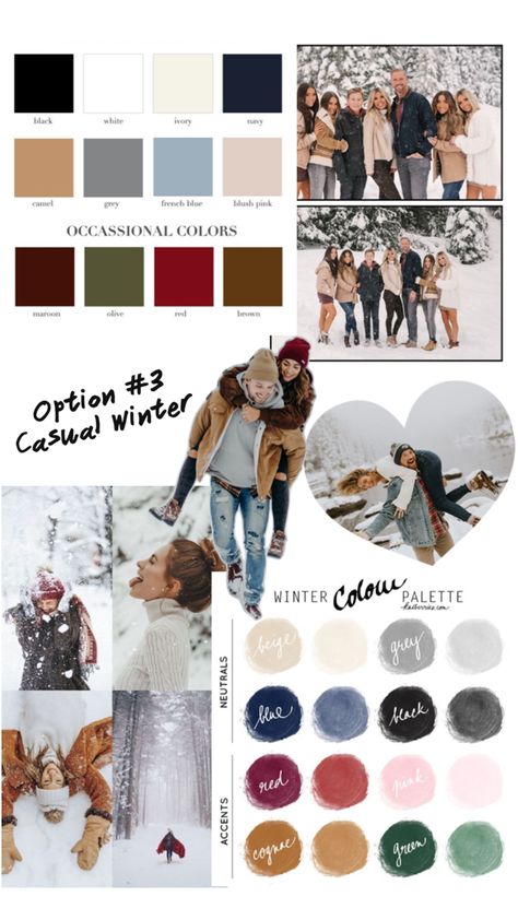 Family Photos Color Palette, Family Color Schemes, Family Photo Color Scheme, Family Photo Colors, Winter Family Photos, Winter Color Palette, Red Colour Palette, Family Coloring, Winter Family