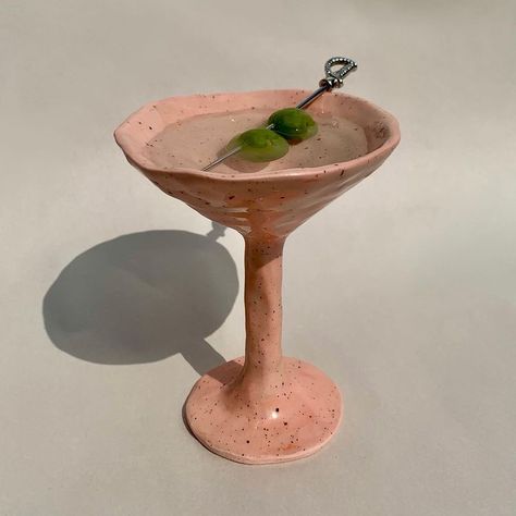 Am I the only one who’s excited by a martini served in a pale pink speckled stoneware cocktail glass?! I’m working on something where this… Cocktail Cup, Collage Art Projects, Clay Wall, Pottery Crafts, Pottery Classes, Pottery Sculpture, Ceramics Pottery Art, Ceramics Projects, Ceramics Ideas Pottery