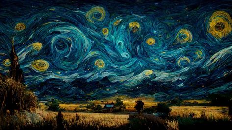 The Starry Night #The Starry Night #windows background # Sunset Simple, Zicxa Photos, فنسنت فان جوخ, Van Gogh Wallpaper, Artist Sketching, Starry Night Wallpaper, Wallpaper 1080p, Bird Paintings, Cute Laptop Wallpaper